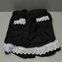 Geyoga Aprons for Women with Pockets Kitchen Cooking Waitress Maid Apron Vintage Skirt Cute Ruffle Dress Costume(Black,Lace Waist Style)