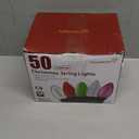 Minetom Vintage C9 LED Christmas Lights Outdoor Warm White, 50 Feet C9 String Lights for Christmas Tree Roofline Holiday Party Indoor Outdoor Garden Patio Backyard Cafe Xmas Decoration, Green Wire