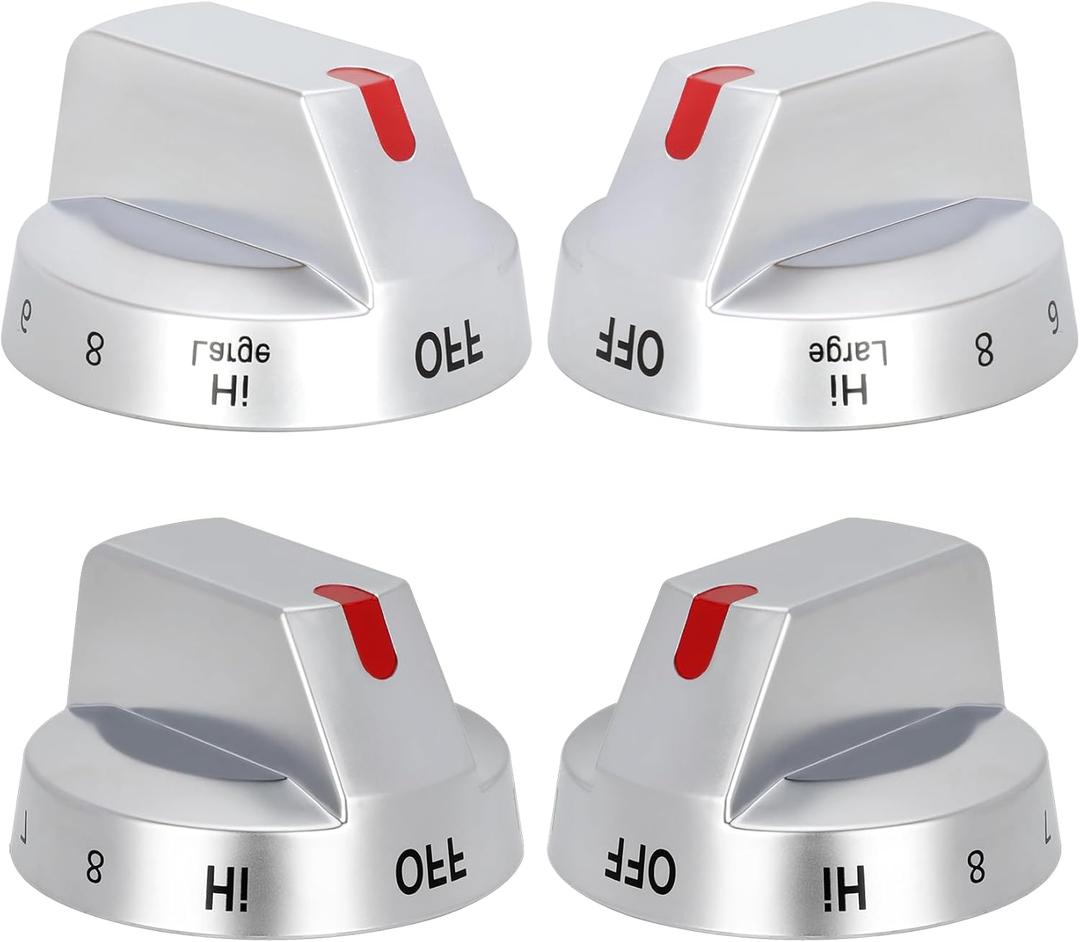 DG94-03500A/Z for NE63T8111SS/AA NE63T8311SS/AA NE63BG8315SSAA Samsung Electric Stove Knob Replacement, DG94-03500V DG94-03500W Knobs Compatible with Samung Electric Range Better Than OEM (Silver)