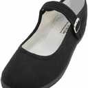 Shoes 18 Womens Cotton China Doll Mary Jane Shoes Ballerina Ballet Flats Shoes (9, 115 Black)
