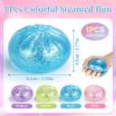 Dumpling Squishies,3.4inch Colorful Dumpling Stress Balls, Fidget Sensory Toy, Squeeze Dough Ball Stress Relief Hand Toys with Food Steamer,Dumpling Squishy Mystery Box, 2 Colors Random (1pack)