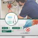 Snake Drain Hair Removal Tool (5 Pcs): 4 x 50-Inch Drain Hair Removers + 63-Inch Shower Drain Snake Blockage Removal Tool, Drain Brushes for Showers, Toilets, Bathroom Sinks and Bathtubs.