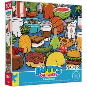 Ceaco - Brian Cook - Butts on Things - 500 Piece Jigsaw Puzzle - Colorful Puzzle for Adults Precision-Cut Pieces, Beautiful Artwork, and Hours of Relaxing Fun