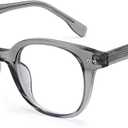 Dollger Blue Light Blocking Glasses For Woman Men Thick Frame Square Computer BlueLight Glasses Clear Lens Non-Prescription (Transparent Grey)
