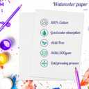 300 Sheets Watercolor Paper, 140 lb/300 GSM Cold Press Watercolor Paper Bulk White Water Color Paper Cotton Paper for Kids Child Students Adults Artists Beginners Drawing Gift Cards(5 x 7 Inch)