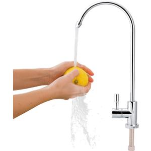 Drinking Water Filter Faucet, 1/4'' Zinc Alloy Silver Kitchen Sink Faucet Tap Chrome Reverse Osmosis RO Drinking Faucet tap for Bar Kitchen Sin