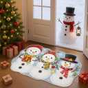 Winter Snowman Rug Snowman Indoor Decor White Non Slip Soft Floor Mat Winter Decorative Rug for Xmas Bathroom Kitchen Bedroom Home Decoration Gift 35 x 22 Inch