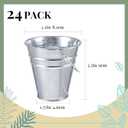Sadnyy 24 Pcs 3.5 Inch Small Metal Buckets with Handle, Mini Metal Pail Tin Galvanized Pail Container for Crayon Storage Wedding Table Decorations Trick or Treat Flower Plant Party Gift (Silver)