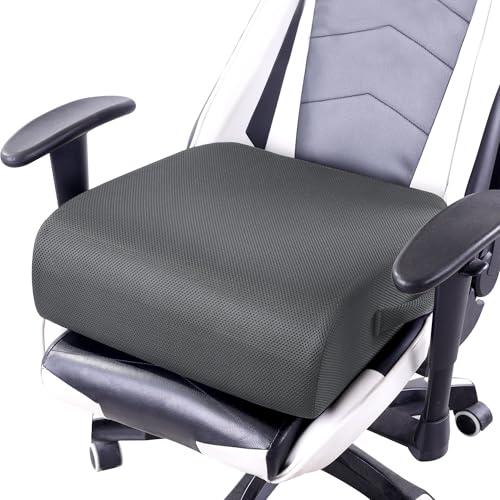 MABOZOO Extra Thick Chair Cushions,Office Chair Booster Seat Cushion to Raise Seat Height for Pain Relief,18 x 16 x 6 inch Non Slip Memory Foam Thick Cushion with Carry Handle（Dark Grey）