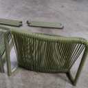 Christopher Knight Home Set of 2 Burgess Minimalist Patio Wicker Stacking Dining Chairs, Outdoor PE Rattan Accent Armless Chair, Sturdy Metal Frame Garden/Porch/Backyard Stackable Side Chair, Green (Minor defect on cord alignment/tie at the backrest area.)
