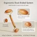 CHOSIN Face Roller Massage Tool, Facial Roller Tool for Lymphatic Drainage - Wrinkles, Lifting & Puffy Eyes for Women Men Self Care Gift (Olive Wood)