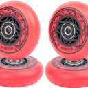 Inline Skate Wheels Outdoor Asphalt Formula Aggressive Roller Blades Wheels 90a Roller Hockey Replacement Wheels with Bearings ABEC-9 and Floating Spacers, 4-Pack