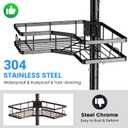 Aitatty Corner Shower Caddy Tension Pole: 4 Tier adjustable Rustproof Bathroom Organizer Shelves - Bathtub shampoo rack 31-124 inch