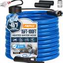 15FT Heated Water Hose for RV,Heated Drinking Water Hose with Thermostat,Lead and BPA Free,1/2"Inner Diameter,Temperatures Down to -40F Self-Regulating,Blue Appearance