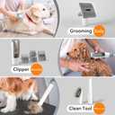 Pet Grooming Vacuum for Dogs & Cats, 12kPa Strong Suction, 50dB Quiet, 2L Dust Cup, 5-in-1 Grooming Kit with Ceramic Clippers, 6 Guide Combs, Vacuum for Shedding & Long-Haired Breeds
