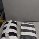 Outdoor Pillow for Chaise Lounge Chair, 2pcs Striped Chaise Lounge Pillows, Adjustable Strap Head Lumbar Pillow for Patio Pool Beach Office, Black