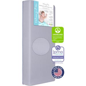 Dream On Me Starbright Breathable Fiber Crib and Toddler Mattress, Greenguard Gold Certified, Soft 3D Mesh Water & Stain Resistant Cover Periwinkle, 52"L x 28"W x 6"Th