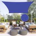 Neween Waterproof Sun Shade Sail Rectangle UV Block Canopy for Outdoor Patio and Garden, Yard Activities (10'x16', Blue)