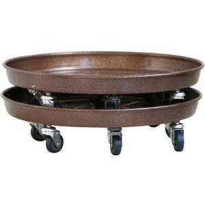 16" Round Plant Stand with Lockable Wheels, 420lbs Heavy Duty for Indoor Outdoor, Large Rolling Dolly Planter Caddy on Casters to Carry Potted Flower Pot, Round Metal Tray NO Holes, 2 Pack (Bronze 2 Pack)