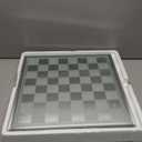 Avant-Garde Black Frosted Glass Chess Set with Mirror Board