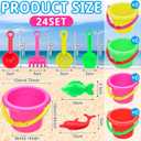 Jexine 96pcs Beach Party Favors for Kid 24 Set Sand Buckets and Shovels for Bucket Party Favor Sand Box Play Set and Mini Beach Pail Includes Shovel, Rake, Scoop Summer Outdoor Toys for Toddlers