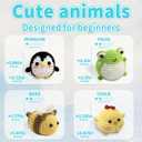 YAMAXIN Crochet Set for Beginners, for Complete Adults, Animal Crochet Hook Set for Beginners, Crochet Knitting Set with Video (8pcs Jellyfish, Chicks, Frogs, Penguins, Whales,Bees) (A5)