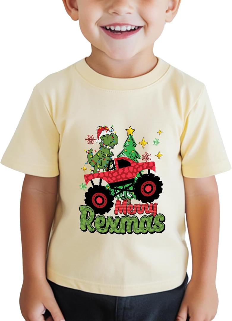 Boys Christmas Shirt for Kids Girls Toddler Ugly Funny Xmas T-Shirt Short Sleeve Cotton Tee Top 2-8 Years