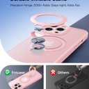 FNTCASE for iPhone 13 Pro Case with 360 Spin Magnetic Stand Pink | Compatible with Magsafe,Screen Protector,Full Camera Protection,Translucent Matte Military Grade Shockproof Phone Cover