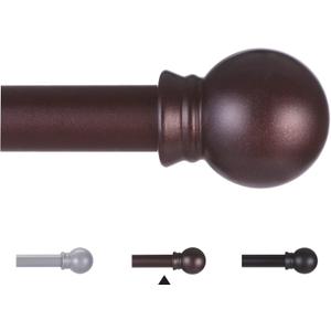 Thestoa Brown Curtain Rods for Windows 48 to 84-92 Inch, Stainless Steel Long Curtain Rods for Bedroom, Living Room, Kitchen, Farmhouse, Outdoor Brown