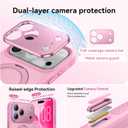 360 Spin Magnetic Stand for iPhone 17 Pro Case, Fit for MagSafe, All Around 4X Military-Grade Protection, Full Camera Protection,Anti-Slip Slim Phone Case for iPhone 17 Pro 6.3", Chalk Pink
