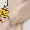 Toddler Baby Boy Halloween Sweatshirt Pumpkin Ghost Shirt Long Sleeve Spooky Season Crewneck Pullover Fall Tops (Beige)