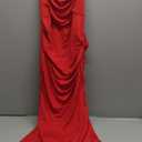 EYNMIN Women's Sleeveless Bodycon Corset Maxi Dress Spaghetti Strap Ruched Elegant Evening Wedding Guest Long Formal Dresses, Red, Large