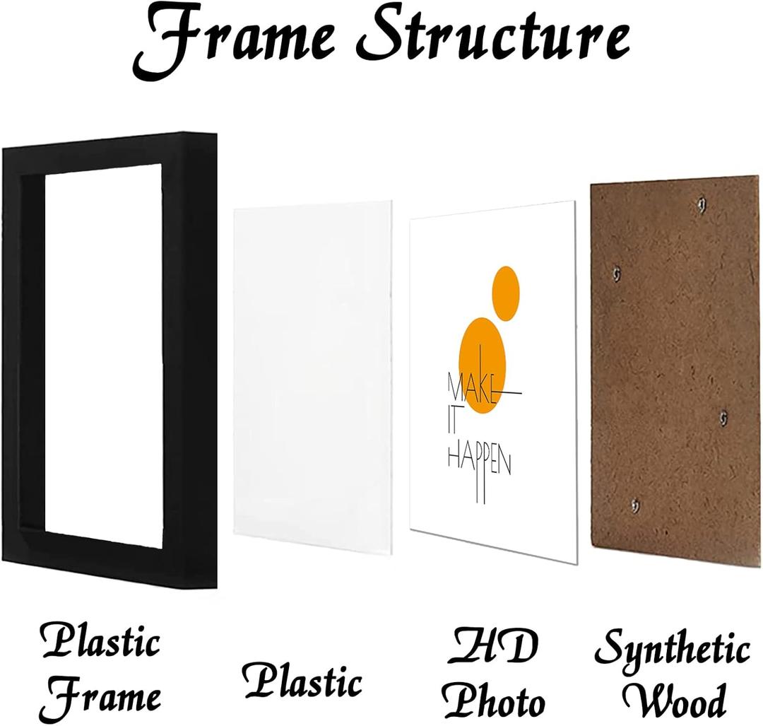 20x20 Picture Frame Set of 1, Black 20 x 20 Frame High Transparent Wall Gallery Poster Canvas Photo Frames for 20 by 20 inches
