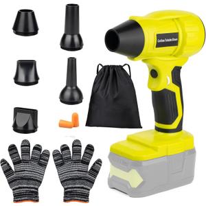 HOMAR Compatible Ryobi 18v Cordless Leaf Blower, 96,000 RPM High-Speed Brushless Motor, 5 Nozzles for Clearing Leaves, Dust & Snow, Battery Sold Separately