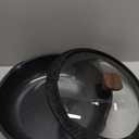 Vinchef Nonstick Deep Frying Pan Saute Pan with Lid, 12in/5.5Qt Fry Pan, German 3C+ Ceramic Coating Technology, Heat Indicator, Induction Compatible (Black)