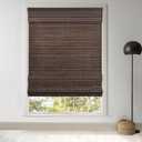 LazBlinds Cordless Bamboo Roman Shades, Privacy Blinds for Interior Windows, Room Darkening Roll Up Bamboo Blinds for Home & Patio, 34" W x 64" H, BDP-Espresso
