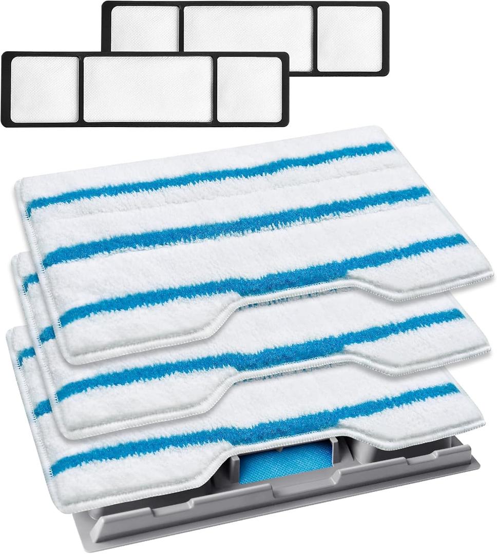 KEEPOW Reusable Mop Replacement Pads, Mop Pads Refills Compatible with Shark Vac Mop VM252 VM200 VC205 VM250 /QM250 VM190 VM200P12, Hardwood Floor Mop Pad with Upgraded Dirt Chamber