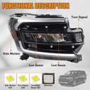 YEQSHNG RH Without DRL Black Trim Strip Headlight Assembly Compatible with 2022-2024 Ford Expedition XLT Headlamp Right Passenger Side NL1Z-13008-P NL1B-13E014-CP