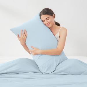 Cozy Bliss Cooling Pillow Cases for Hot Sleepers, Q-Max>0.45, King Size Set of 2, Soft & Silky Pillow Covers with Envelope Closure,Gift, Blue, 20x36 Inches