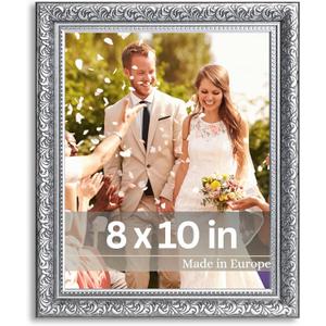 VictoR 8x10 Picture Frame Rubens Black Silver - Picture Frames 8x10 - with Shutterproof Acrylic Glass - Antique - Black 8 by 10 - only for hanging