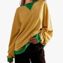 Gozoloma Women's Oversized Sweatshirt Color Block Long Sleeve Crewneck Tunic Tops Loose Fit Pullover, S