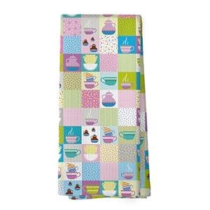 Vintage Spring Floral Teacups Kitchen Dish Towels, Retro French Garden Tea Lover Gifts, Coffee Cup Kitchen Decor, Roses Flower Hand Towels Kitchen Tea Towels Decorations, 16x24inch