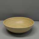 LEXA 12" Handmade Natural Bamboo Wooden Salad Bowl - 130 oz Lightweight Large Wooden Bowls for Food - Bamboo Wooden Fruit Bowl for Kitchen Counter, Wood Bowls for food - Wooden Serving Bowl for Snacks (Natural Wood)