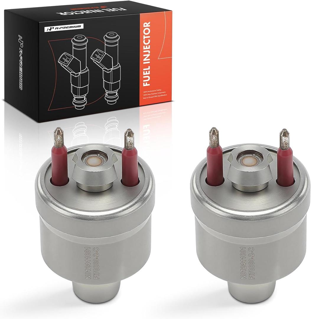 A-Premium Set of 2 Fuel Injectors Compatible with Chevrolet Tahoe, Blazer, Caprice & GMC Yukon, C1500 & Buick Roadmaster & Cadillac Brougham & Isuzu NPR & Oldsmobile, Replace# 17111864
