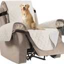 H.VERSAILTEX Reversible Quilted Recliner Covers Recliner Chair Cover Water Resistant Furniture Protector Washable Couch Cover with Elastic Straps for Kids, Pets (Recliner, Ivory/Beige)