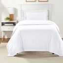 Amazon Basics Lightweight 2-Piece Microfiber Duvet Cover Set with Zipper Closure, Twin/Twin XL, Bright White
