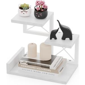 Abiglifty Desk Shelf Organizer, Wooden Desktop Organizers, 3 Tier Desk Hutch Small Bookshelf, Nightstand Organizer, Riser Display Stand for Office, Dorm, Home (White)