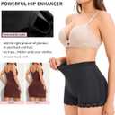 AOSBOEI Women Butt Lifter Panties Padded Shapewear Hip Enhancer Pads Shorts Seamless Underwear Tummy Control Boyshorts (Black, S)