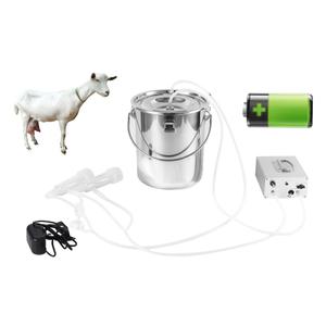 3L Goat Milking Machine,Rechargeable Battery Milker Powered Pulsation Vacuum Pump with 2 Teat Cups,Stainless Steel Buckets for Goats(13200mAh Battery)