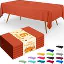 Smiry Disposable Table Cloth - 6 Pack, 54 x 108 Inch Waterproof Rectangle Tablecloths for Parties, Decorative Plastic Table Cover, Leakproof & Sturdy, Orange
